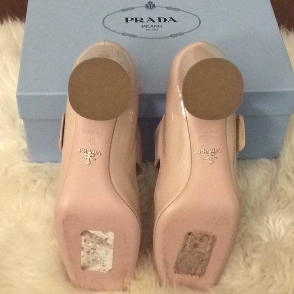 PRADA Mary Jane Flower Gorgeous 👠 Nude Patent - Picture 7 of 9